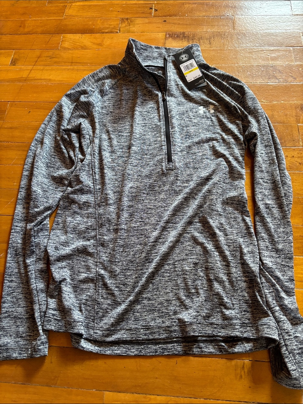 Under Armour Women's Heather Gray Long-Sleeve 1/4 Zip Pullover